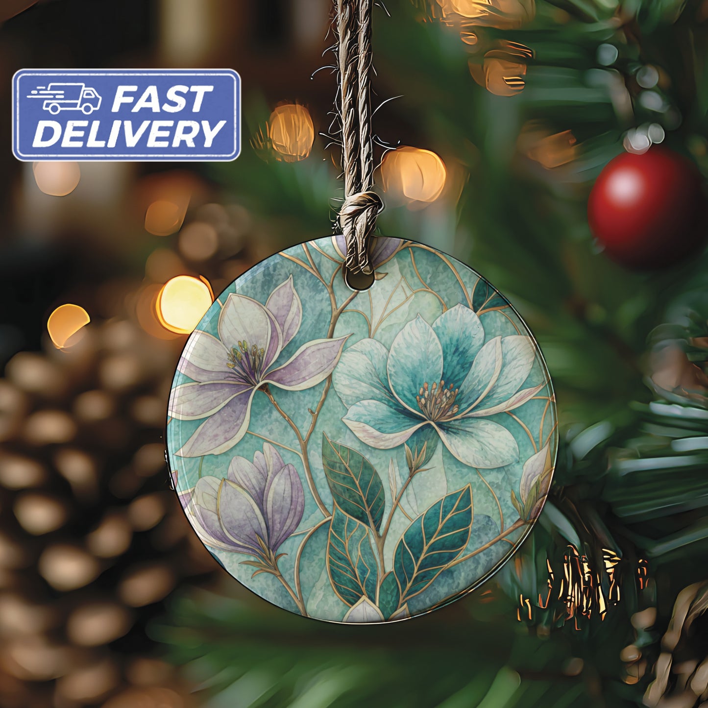 Floral Design Christmas Tree Ornament with Fast Delivery