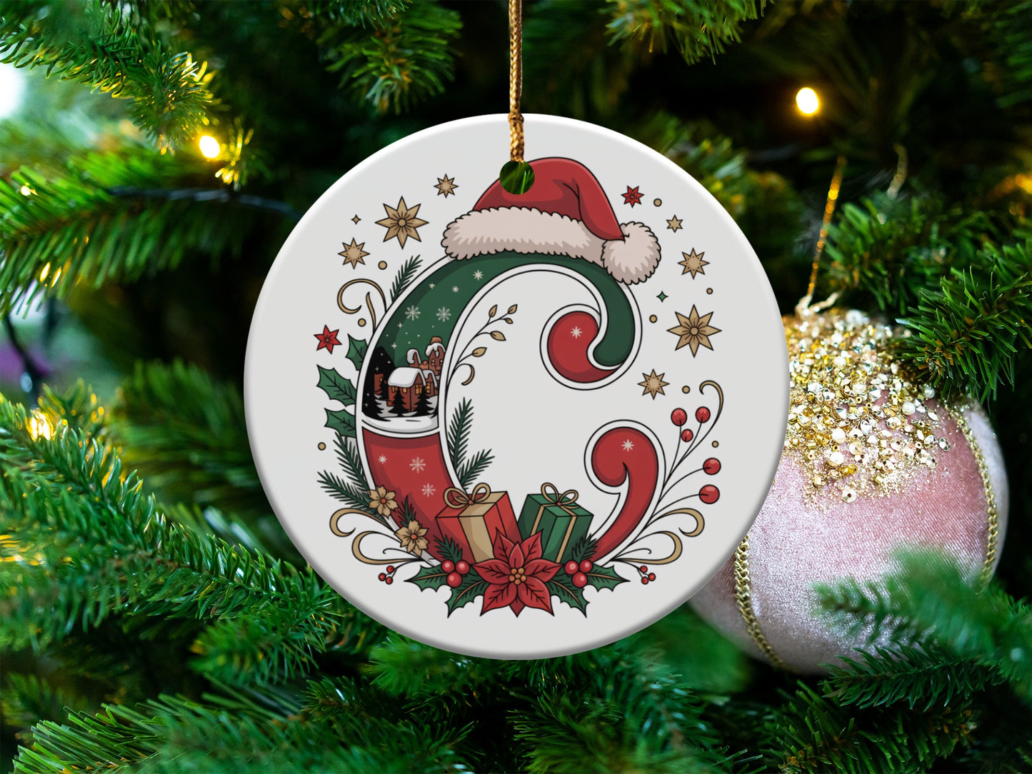 Festive Christmas Ornament with Gifts and Decor Product Type