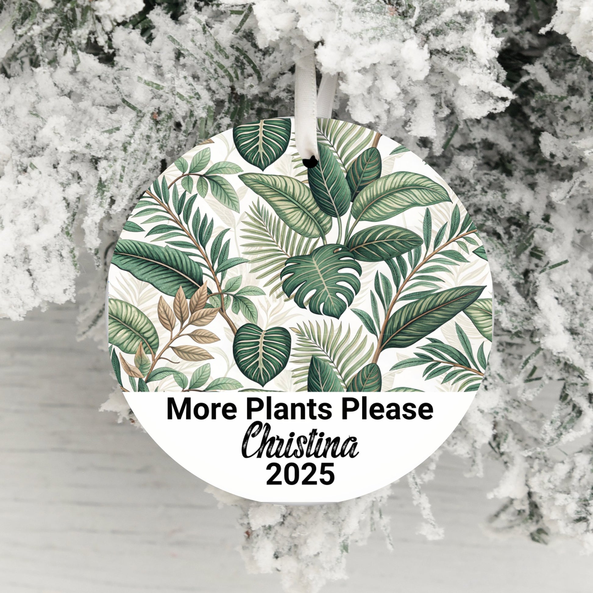 More Plants Please Personalized Christmas Ornament product type