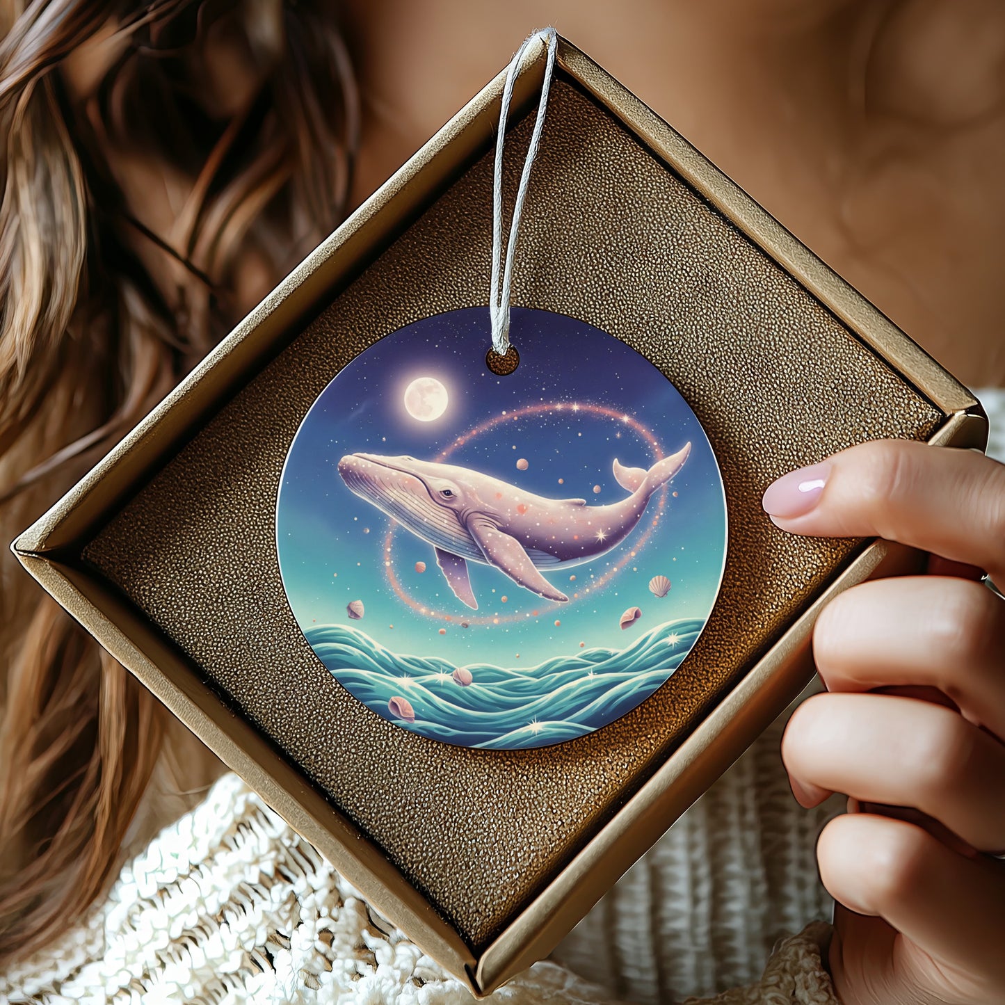 Fantasy Whale in Moonlit Sea Decorative product