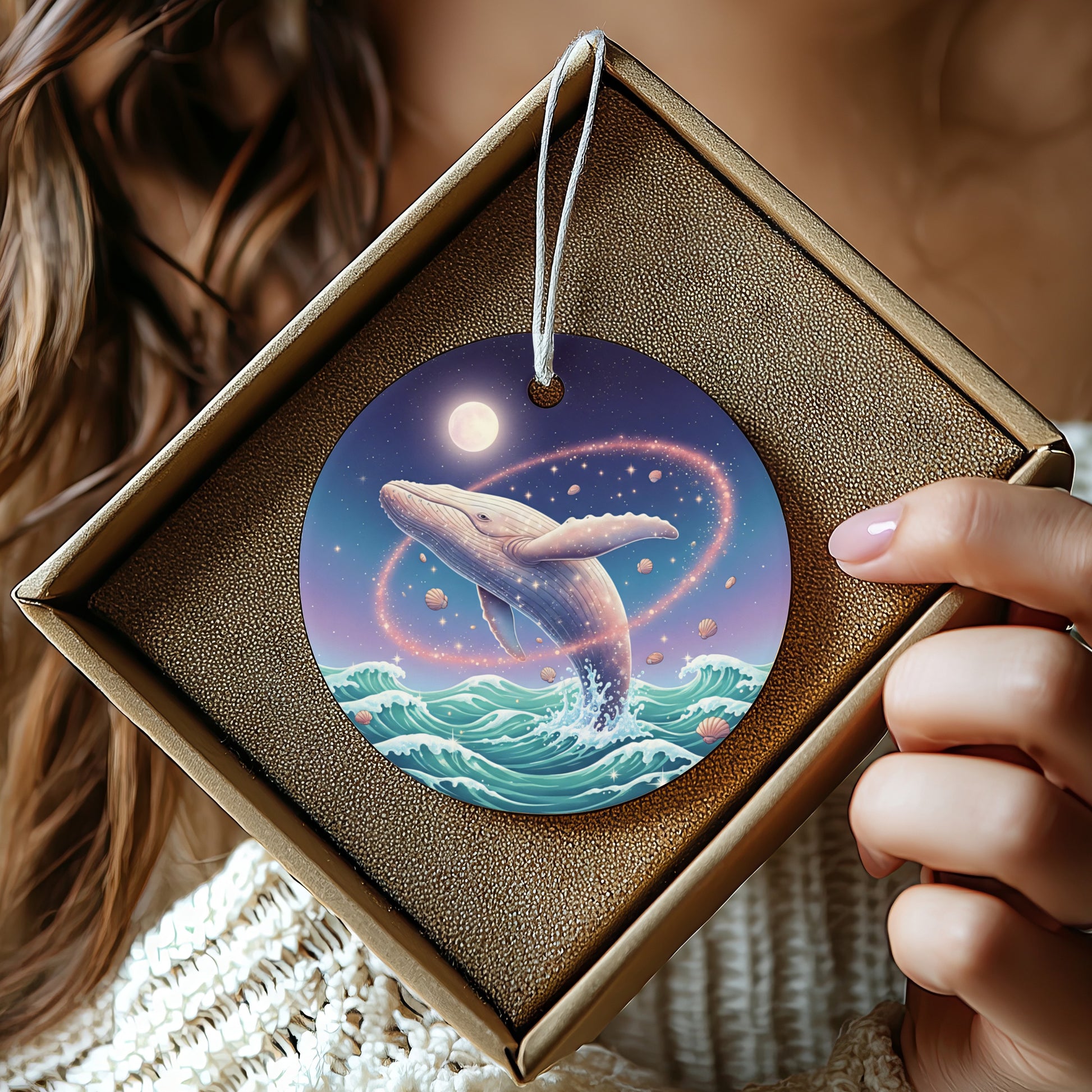 Celestial Whale Illustration Decorative Ornament product type