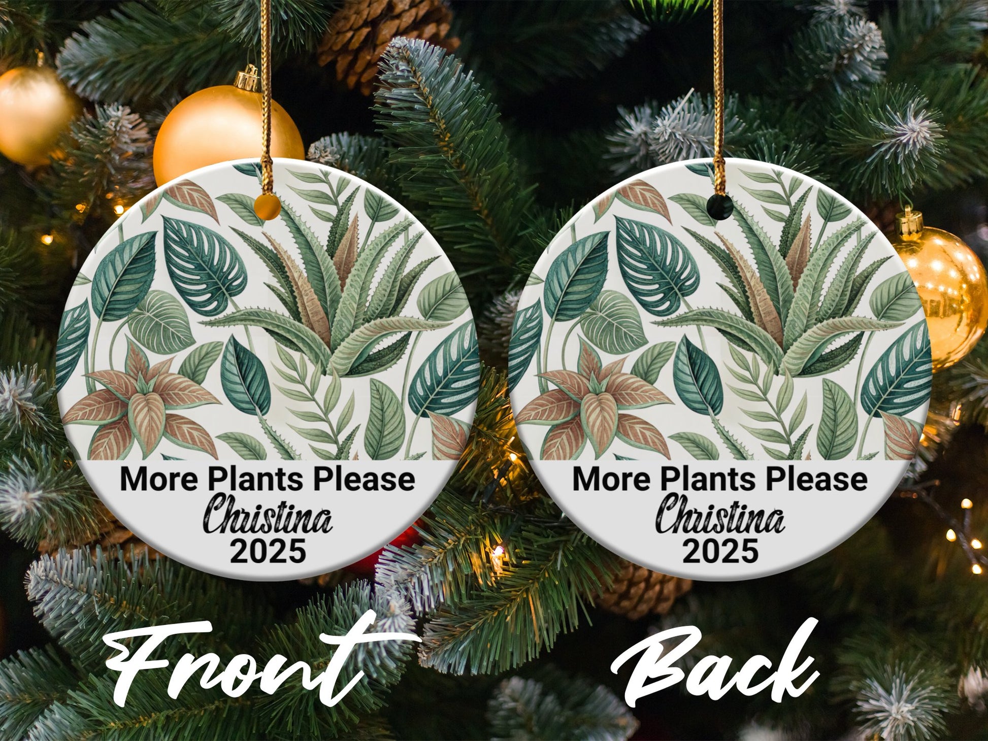 More Plants Please Personalized Christmas Ornament product