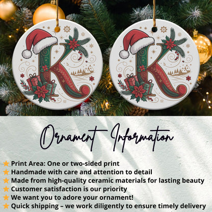 Personalized Festive Initial Ornament Christmas product