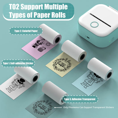 My Funny Sticker Portable Mini Printer Thermal Pocket Printer Self-Adhesive Stickers Use for Diy,Journal Impresora Termica Portatil