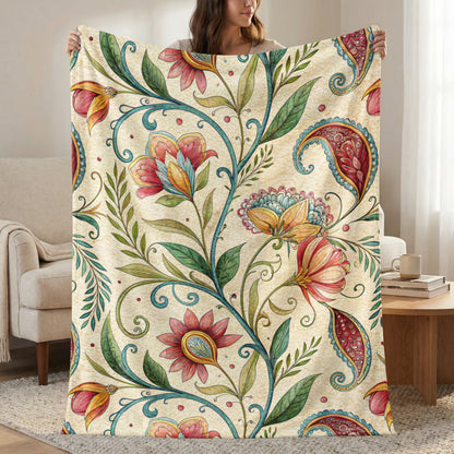 Exotic Floral Delight a Unique Pattern Velveteen Plush Blankets - Walk Greener