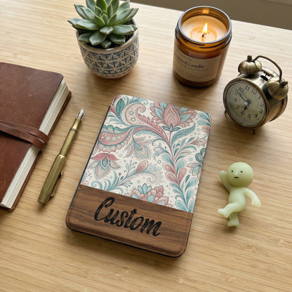 Personalized Custom Engraved Notebook with Floral Design