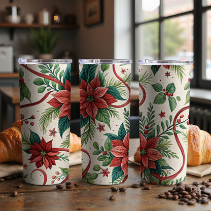 Festive Floral Design Insulated Tumbler Drinkware