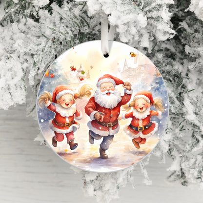 Santa and Little Helpers Christmas Ornament product type