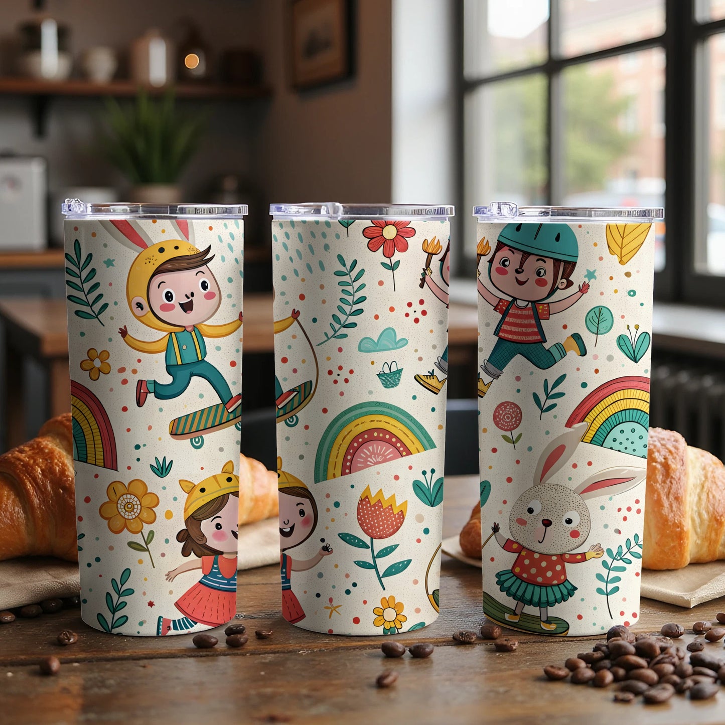 Colorful Cartoon Kids Themed Stainless Steel Tumbler