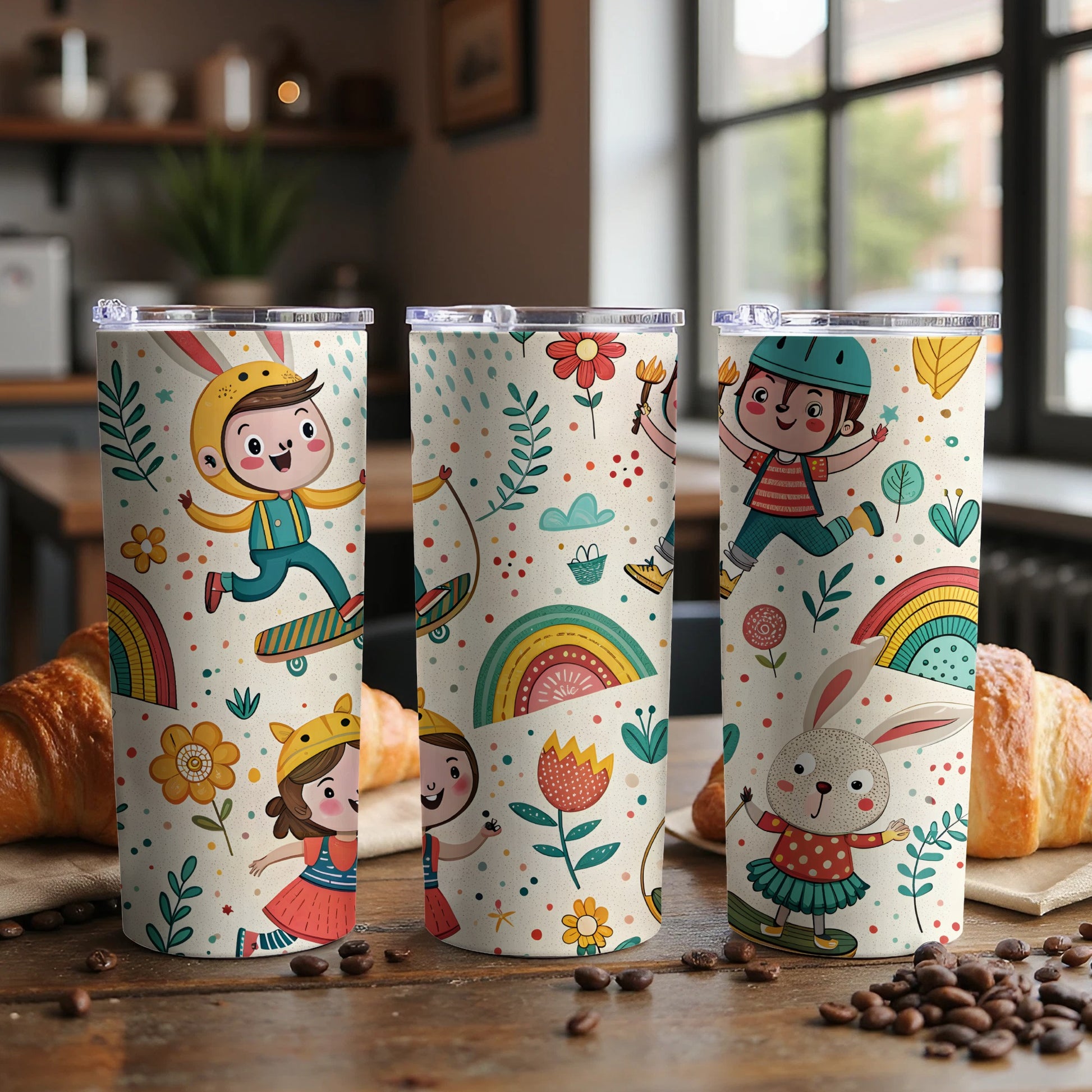 Colorful Cartoon Kids Themed Stainless Steel Tumbler