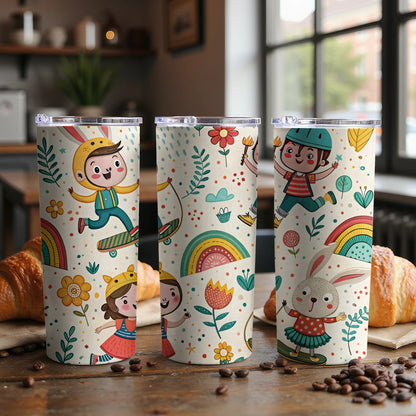Colorful Cartoon Kids Themed Stainless Steel Tumbler