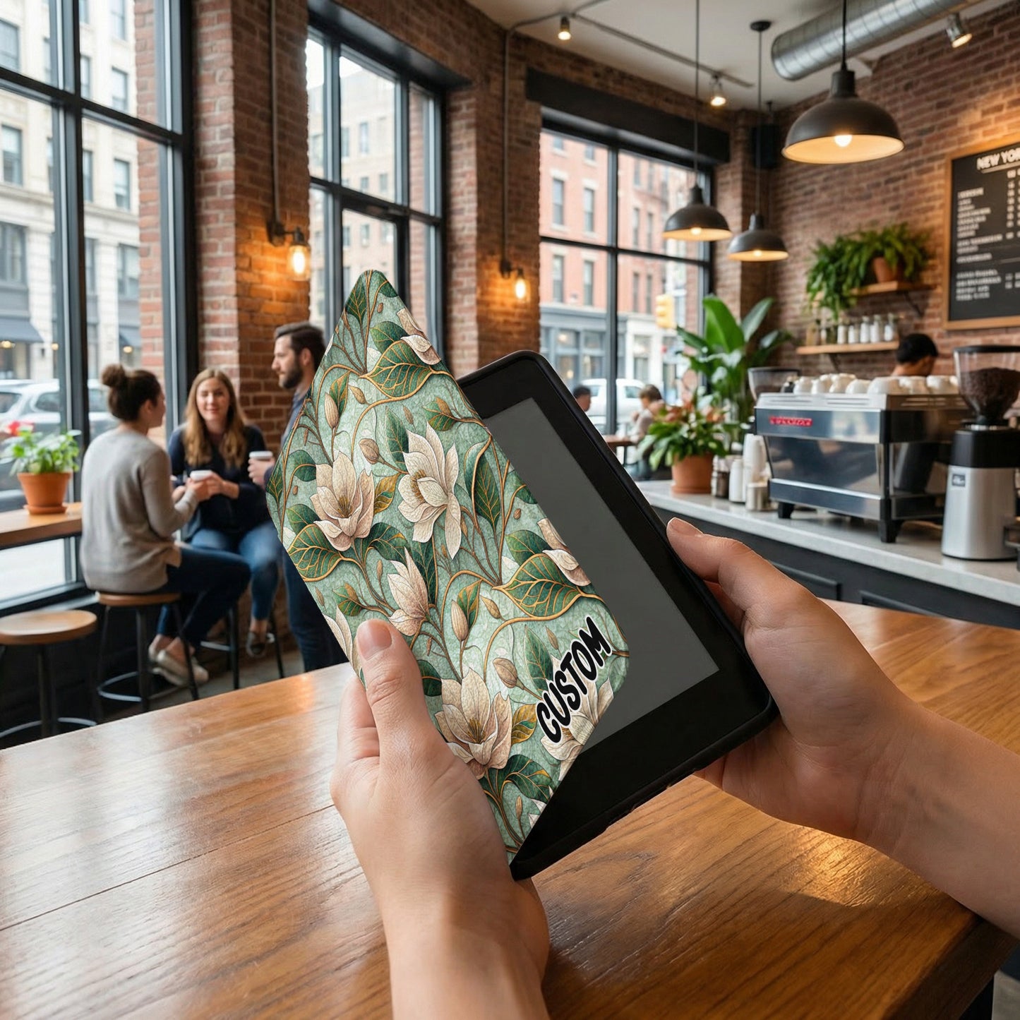 Custom Floral Design Protective Sleeve for eReader