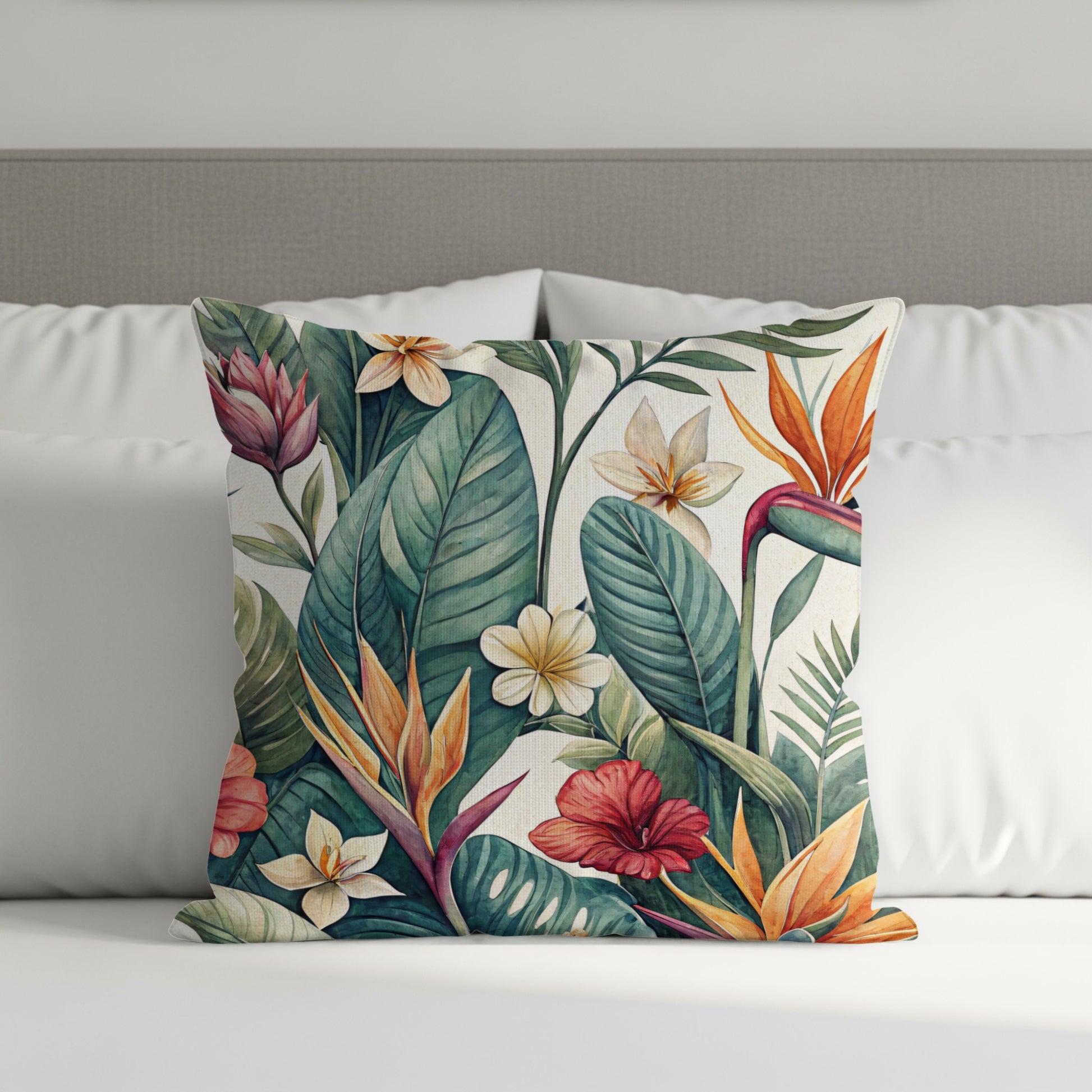 Tropical Floral Design Decorative Pillow for Home Decor