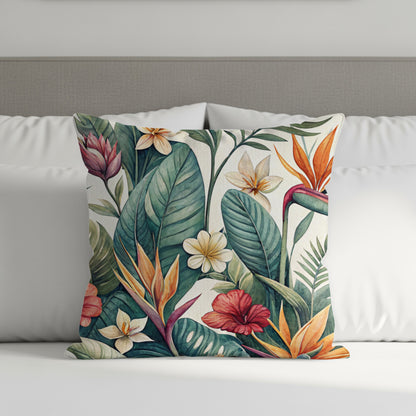 Tropical Floral Design Decorative Pillow for Home Decor