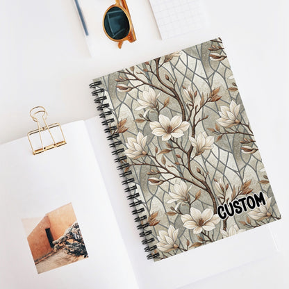 Custom Floral Pattern Spiral Bound Notebook
