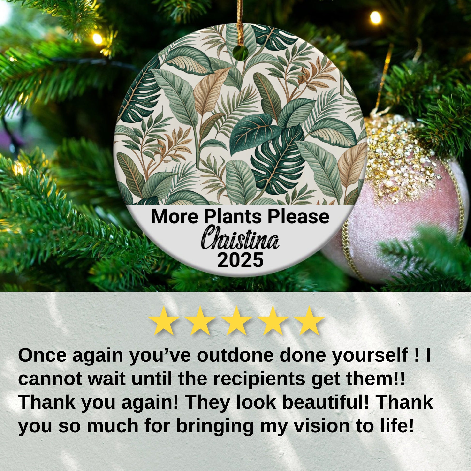 Personalized More Plants Please Christmas Ornament product