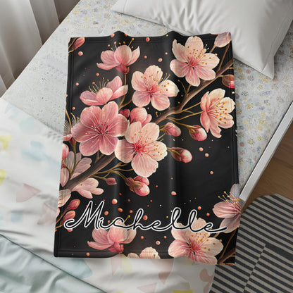 Sakura Custom Name Blanket Gift for All Special Days - Walk Greener