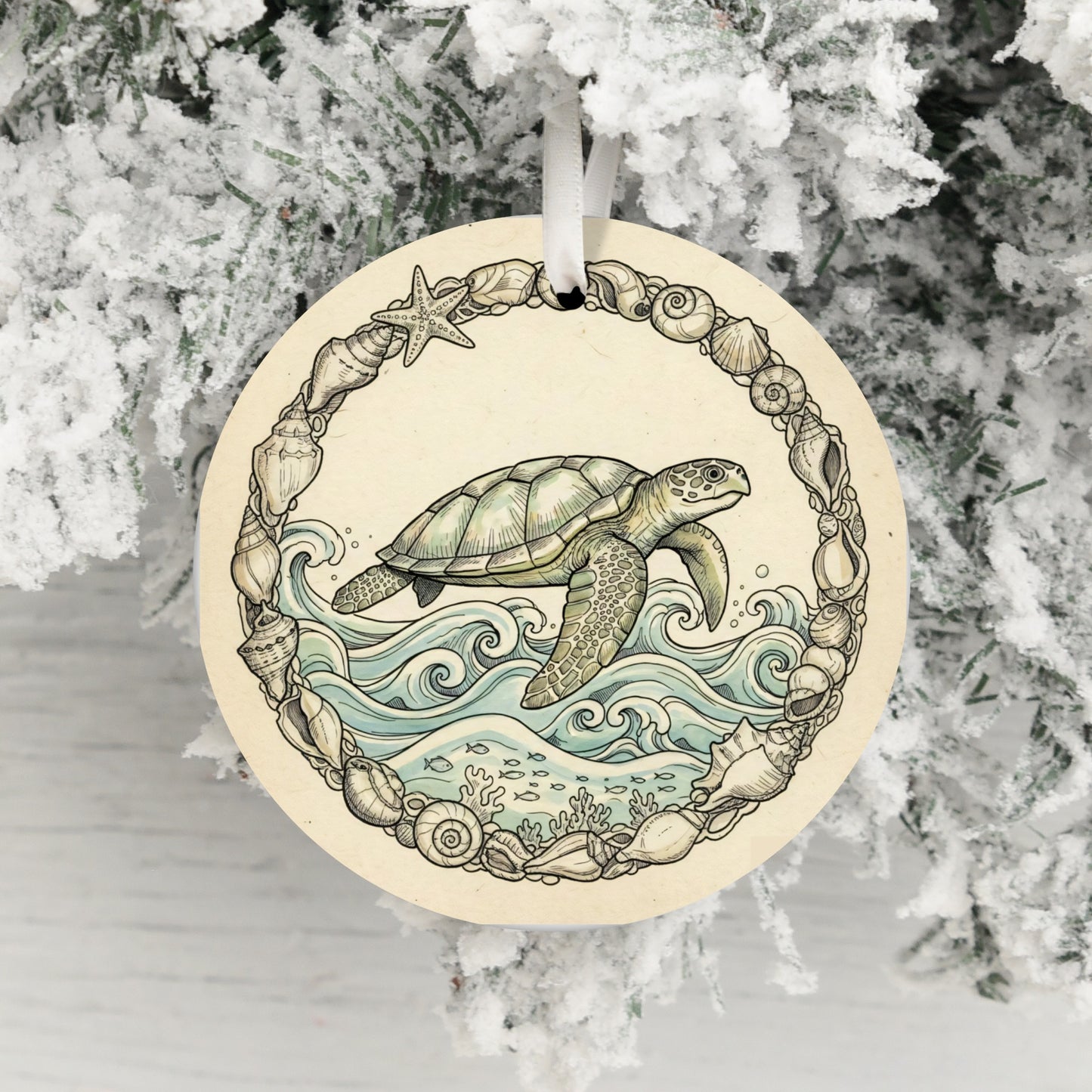 Beautiful Sea Turtle Design Ornament product