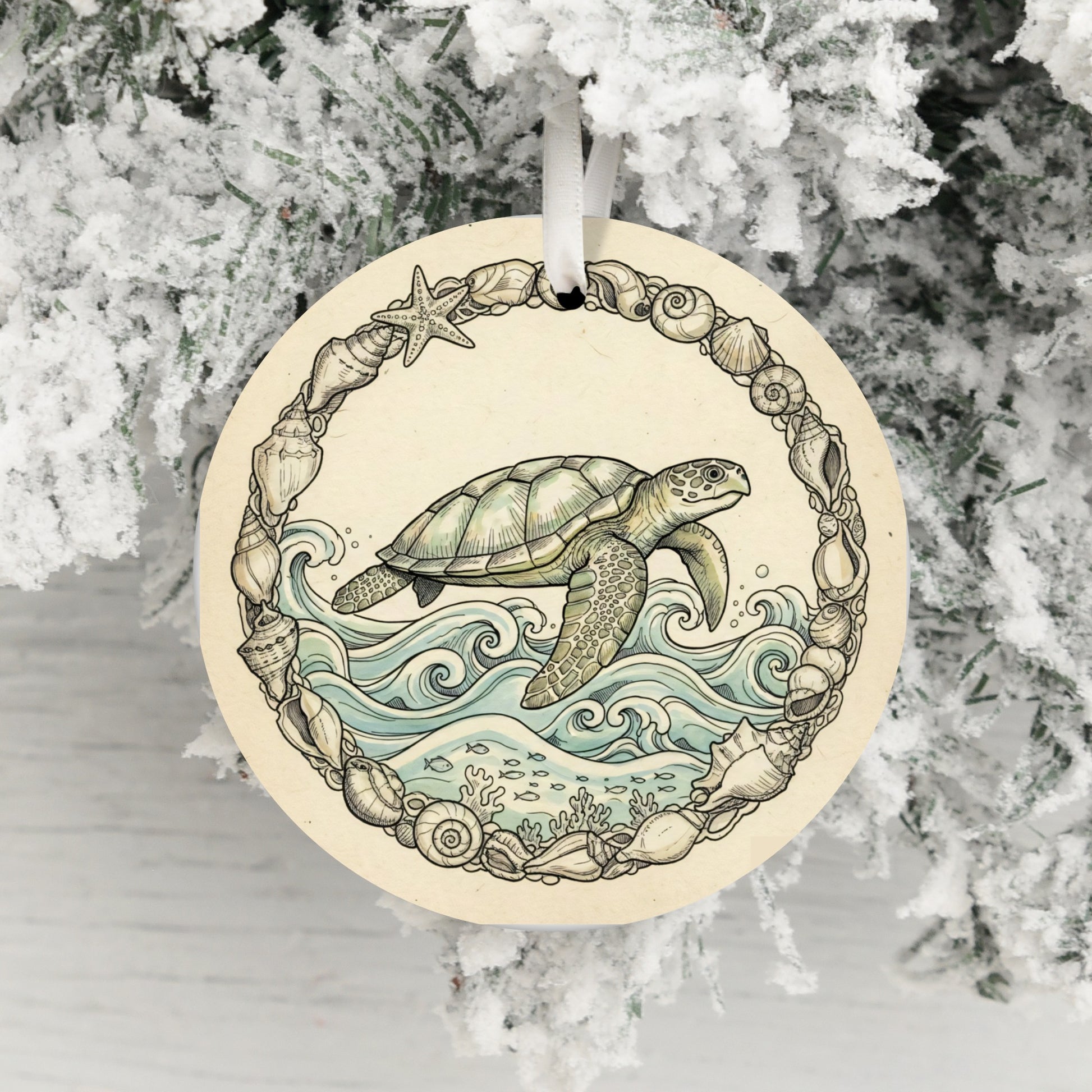 Beautiful Sea Turtle Design Ornament product