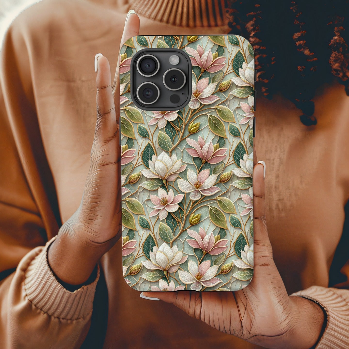 Elegant Floral Design Phone Case with Pastel Colors