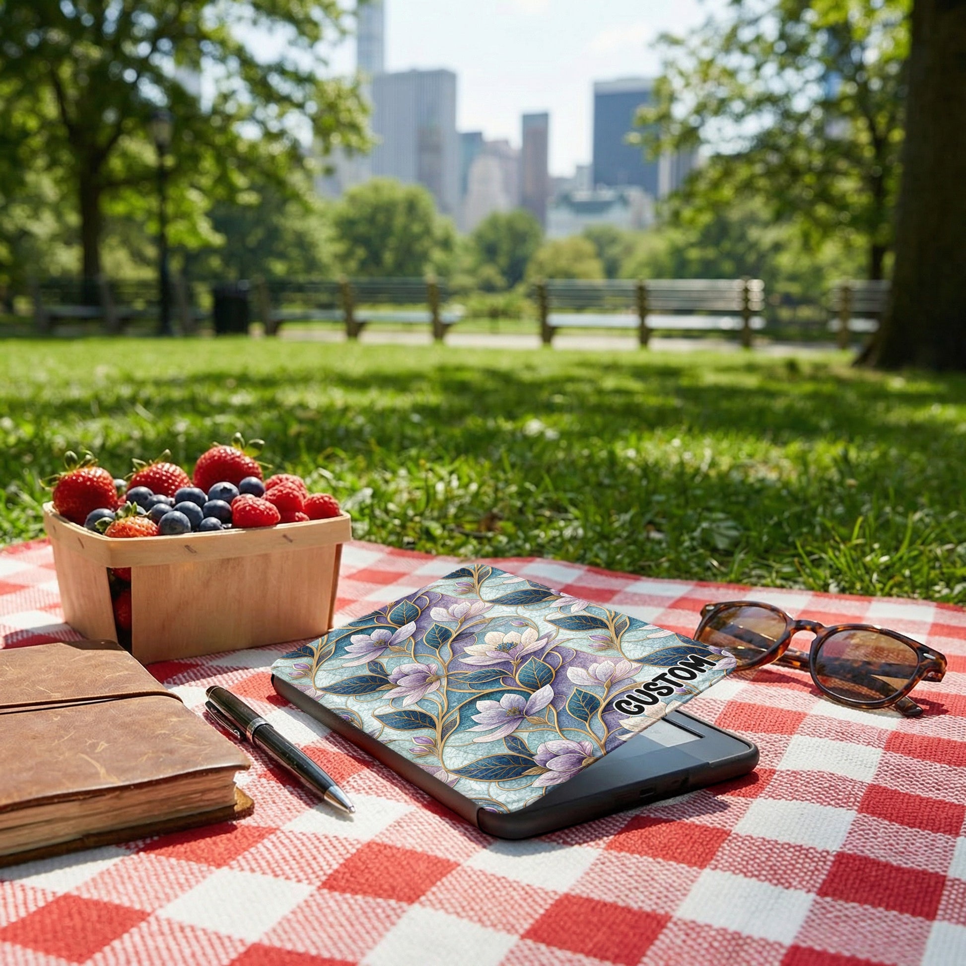 Floral Design Custom Tablet Cover for Outdoor Use