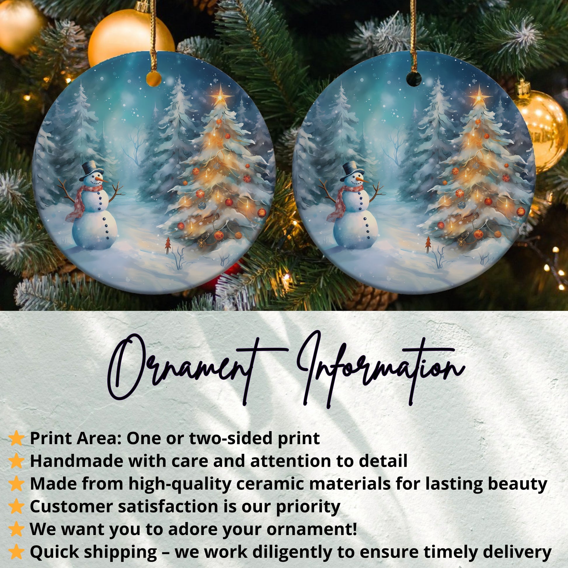 Charming Christmas Snowman Scene Ornament product