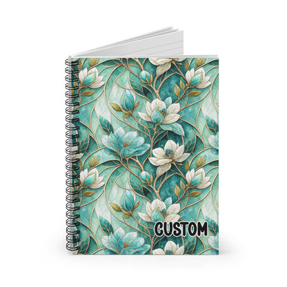Custom Floral Themed Spiral Bound Journal Notebook