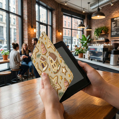 Festive Gingerbread House and Star Design Tablet Sleeve