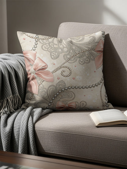 Bows on Lace with Pearls Decoration Pillows & Pillow Cases - Walk Greener