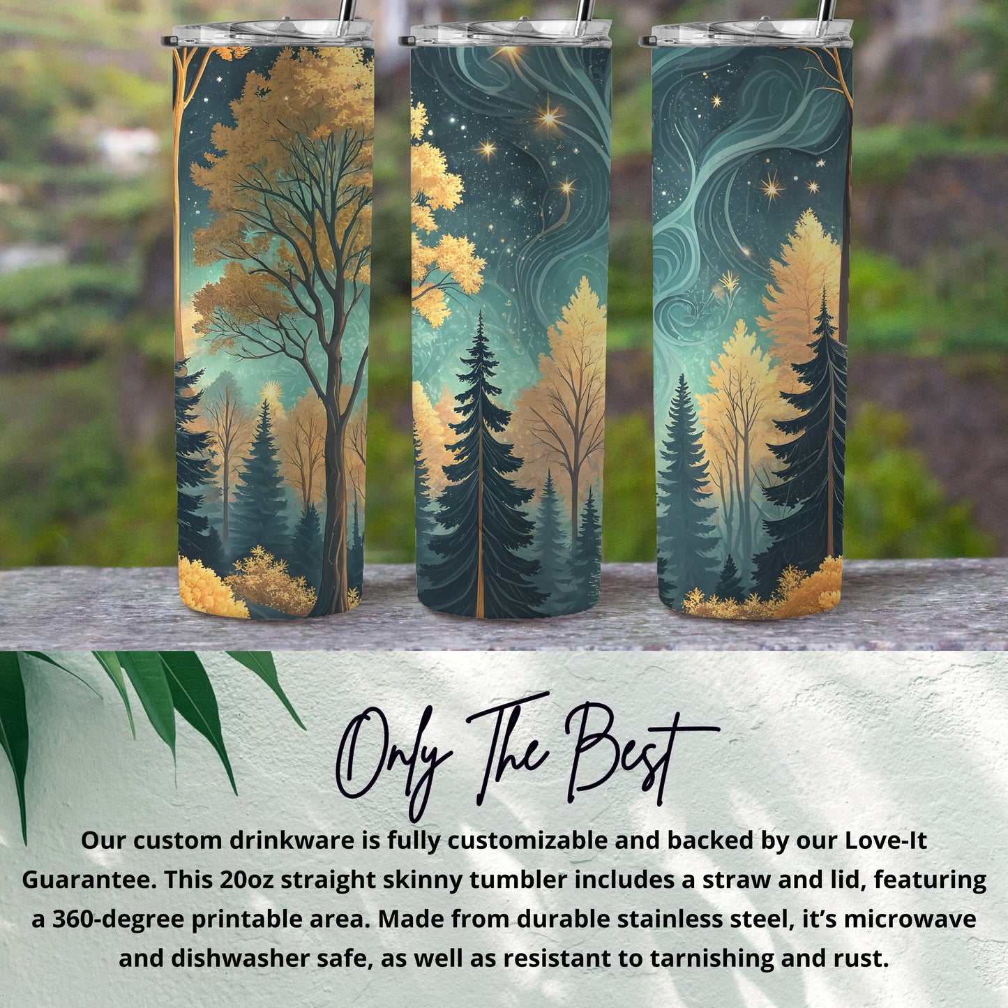 Custom Forest Scene Stainless Steel Tumbler