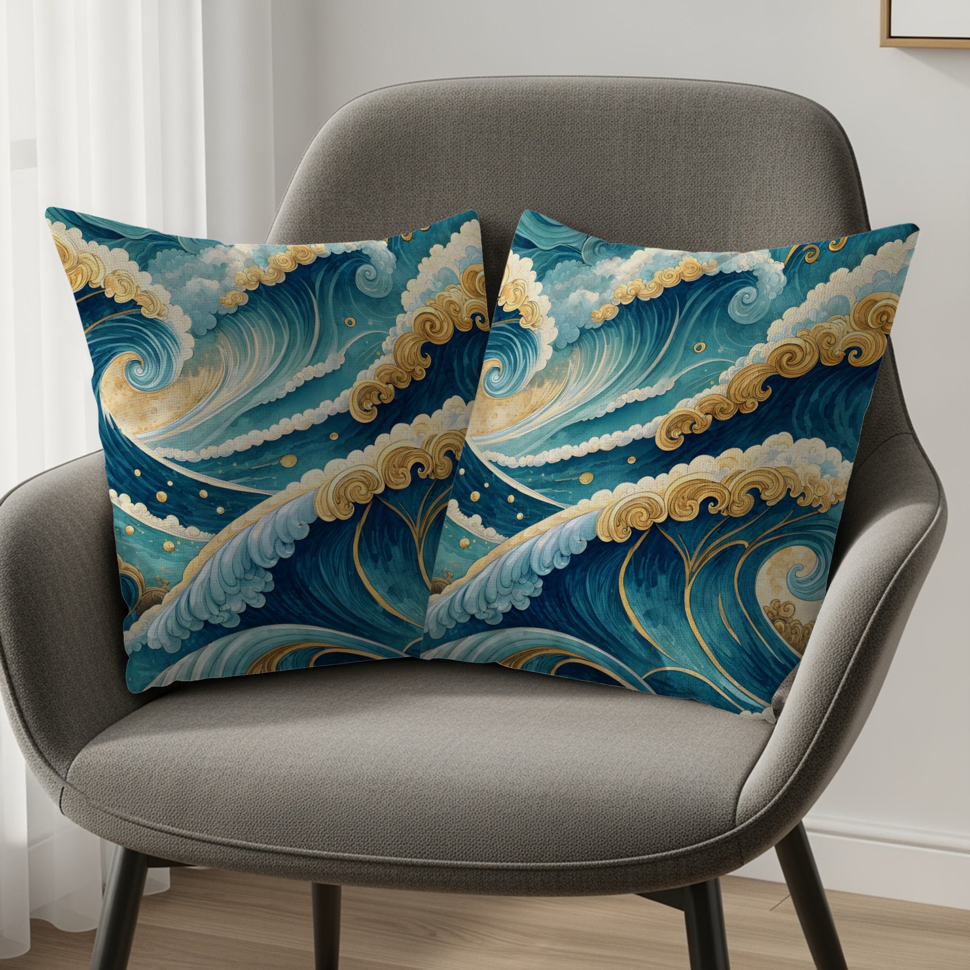 Stunning Ocean Wave Decorative Pillow Covers Set