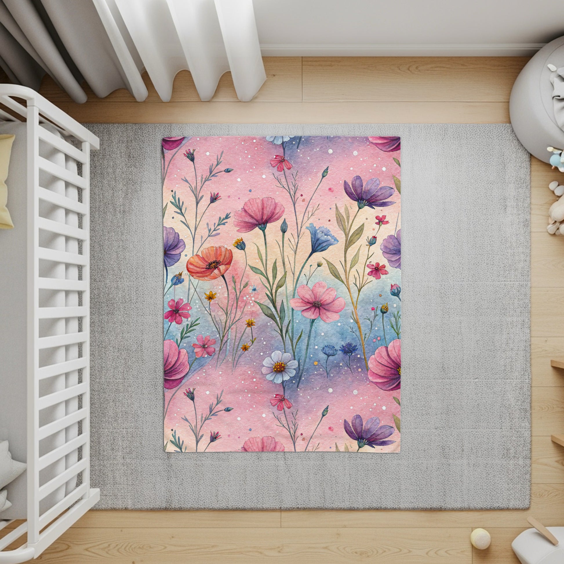 Pastel Watercolor Floral Pattern Summer Time Spring Design - Walk Greener