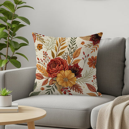 Autumn Floral Decorative Throw Pillow for Home Decor