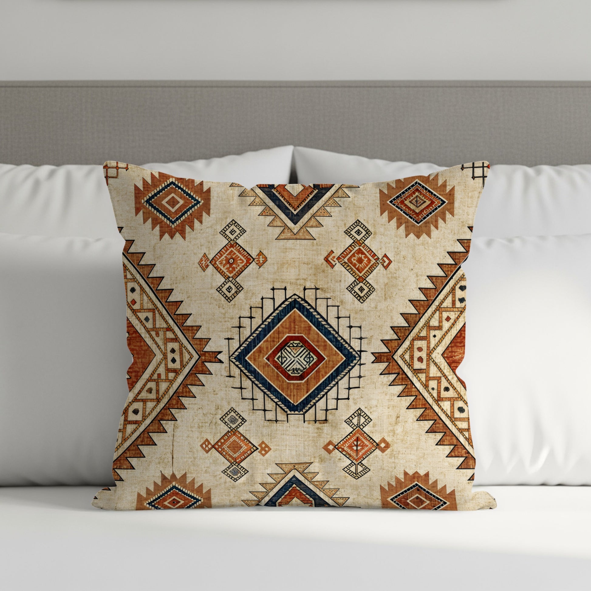 Geometric Pattern Throw Pillow with Southwestern Designs