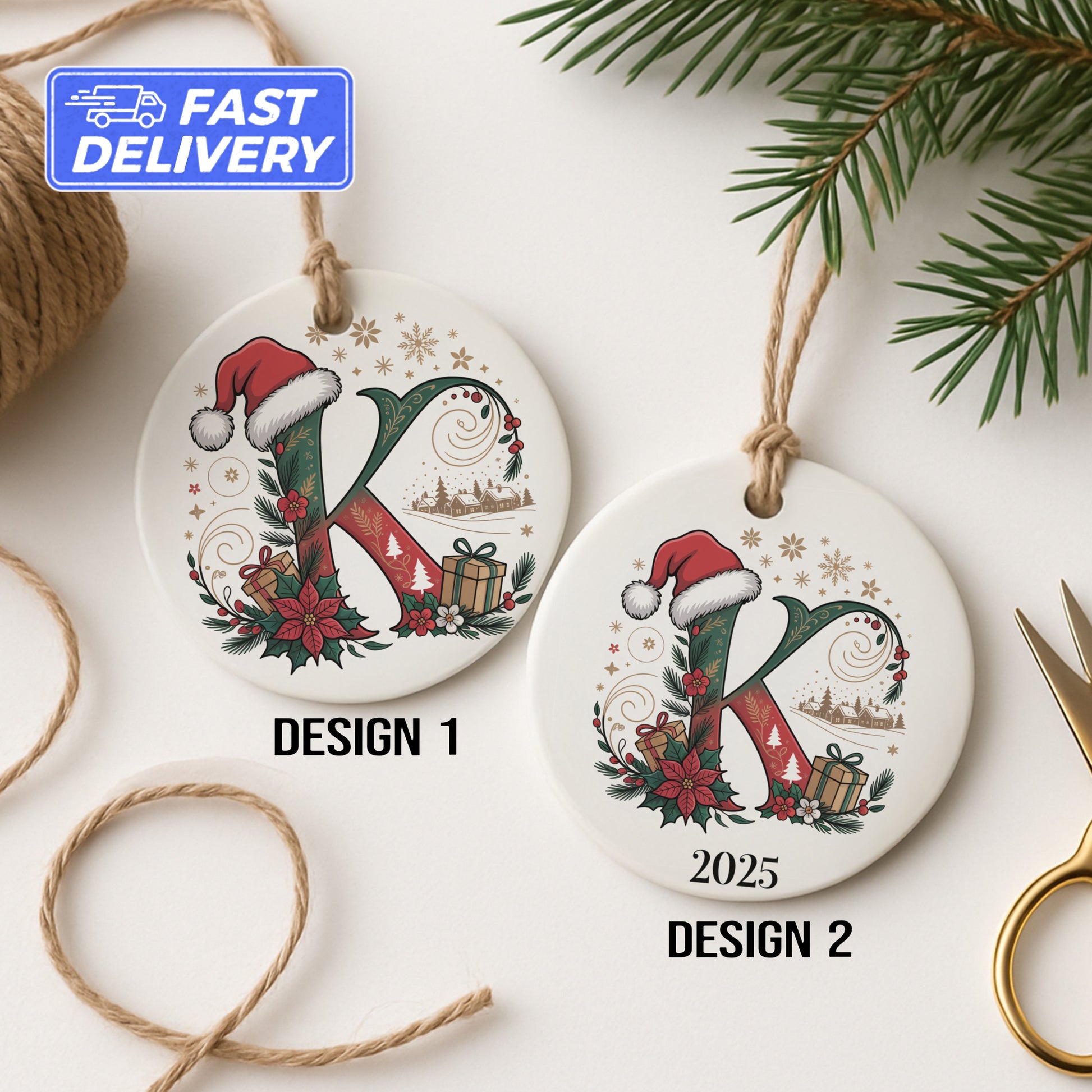 Personalized Christmas Alphabet Ornaments product