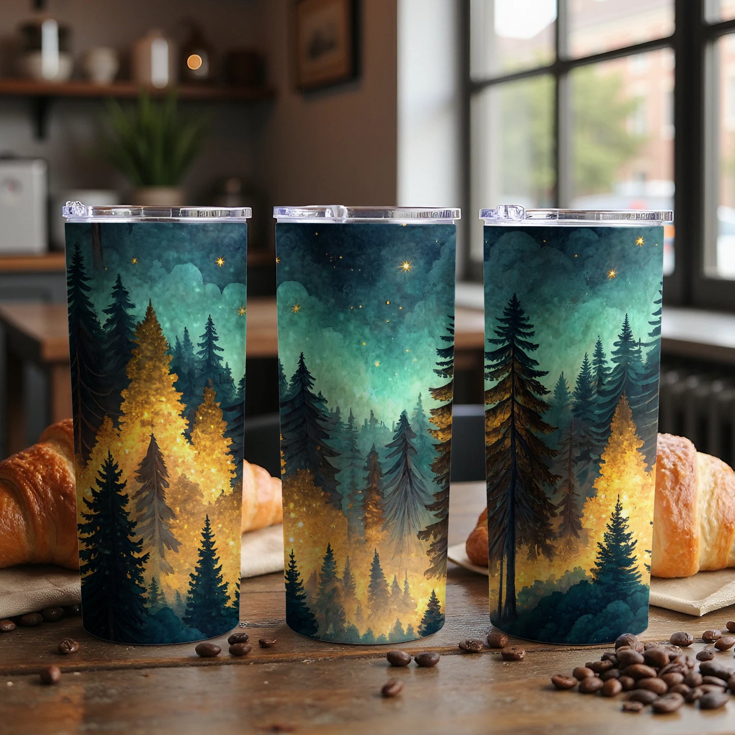 Enchanting Forest Scene Travel Mug Keeps Beverages Warm