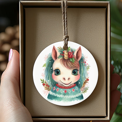 Cute Whimsical Unicorn Christmas Tree Ornament product