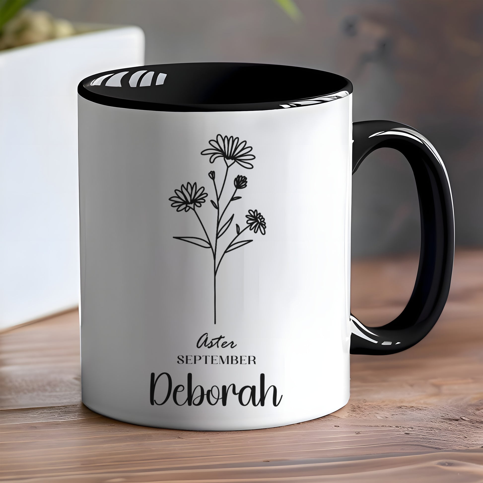 Personalized Aster September Deborah Ceramic Mug