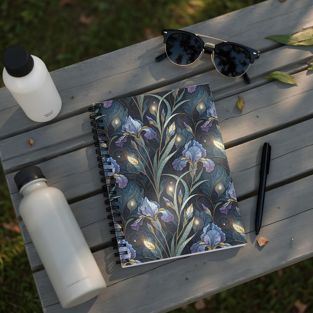 Elegant Flower Pattern Spiral Bound Notebook
