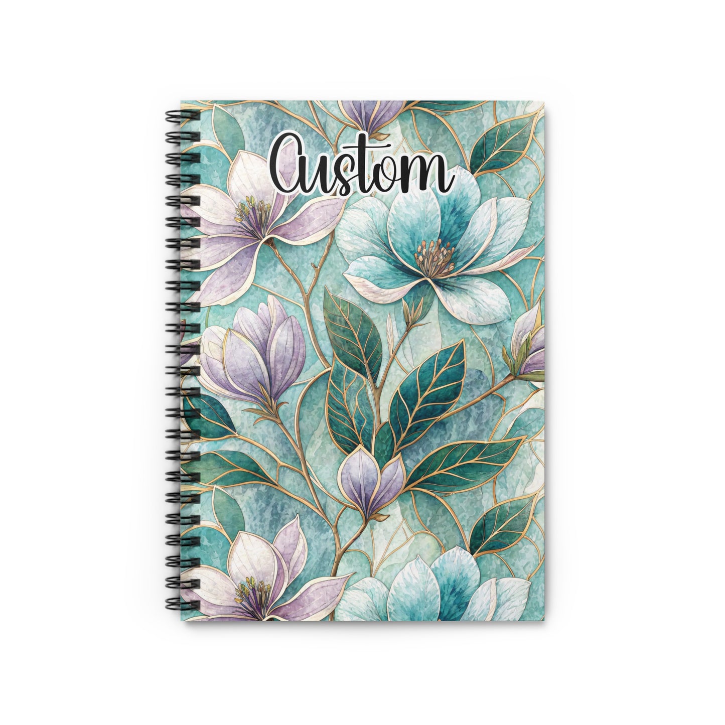 Customized Floral Design Spiral Notebook