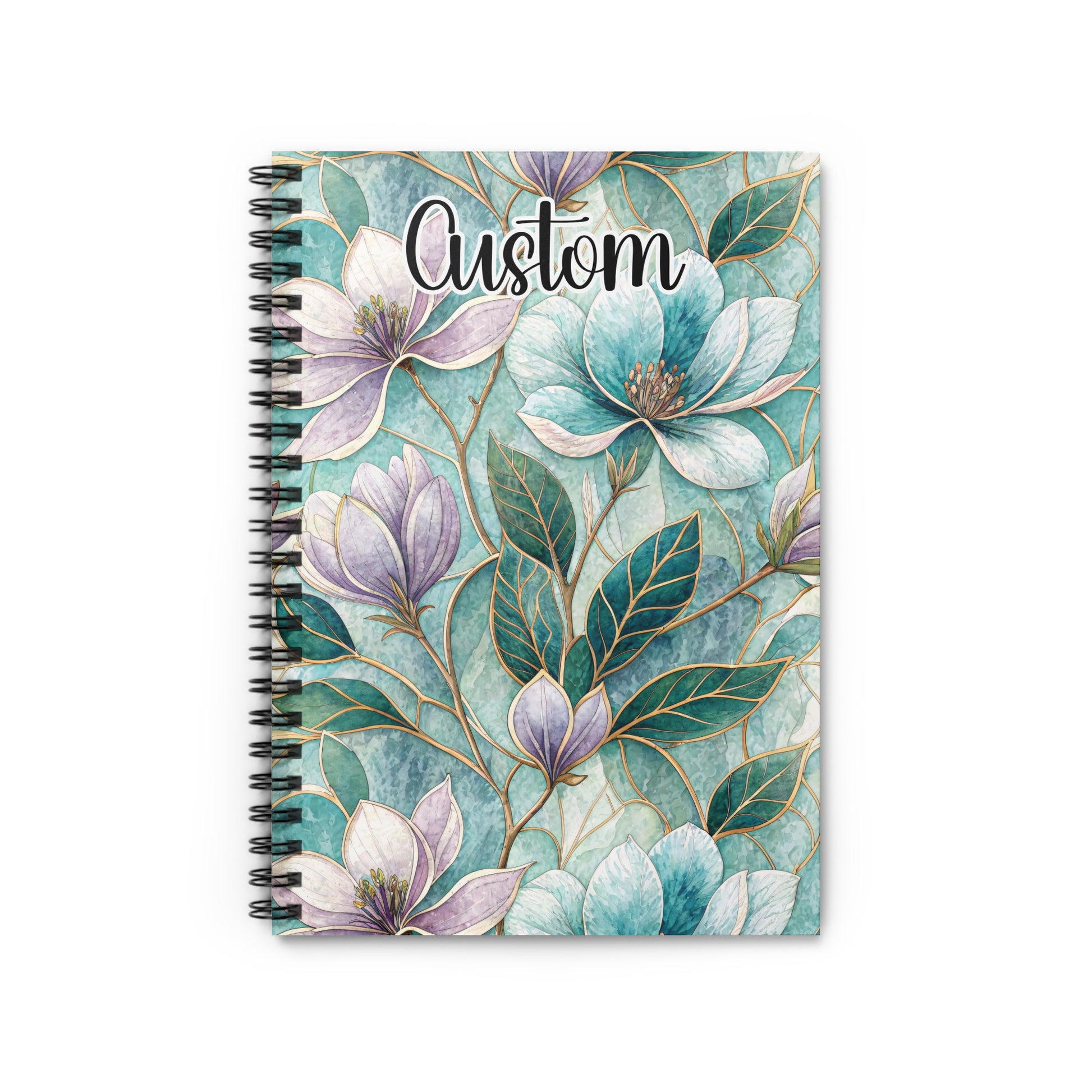 Customized Floral Design Spiral Notebook