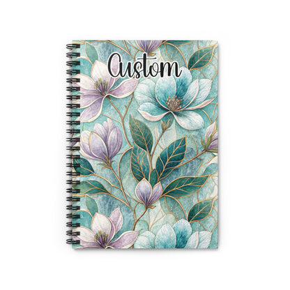 Customized Floral Design Spiral Notebook