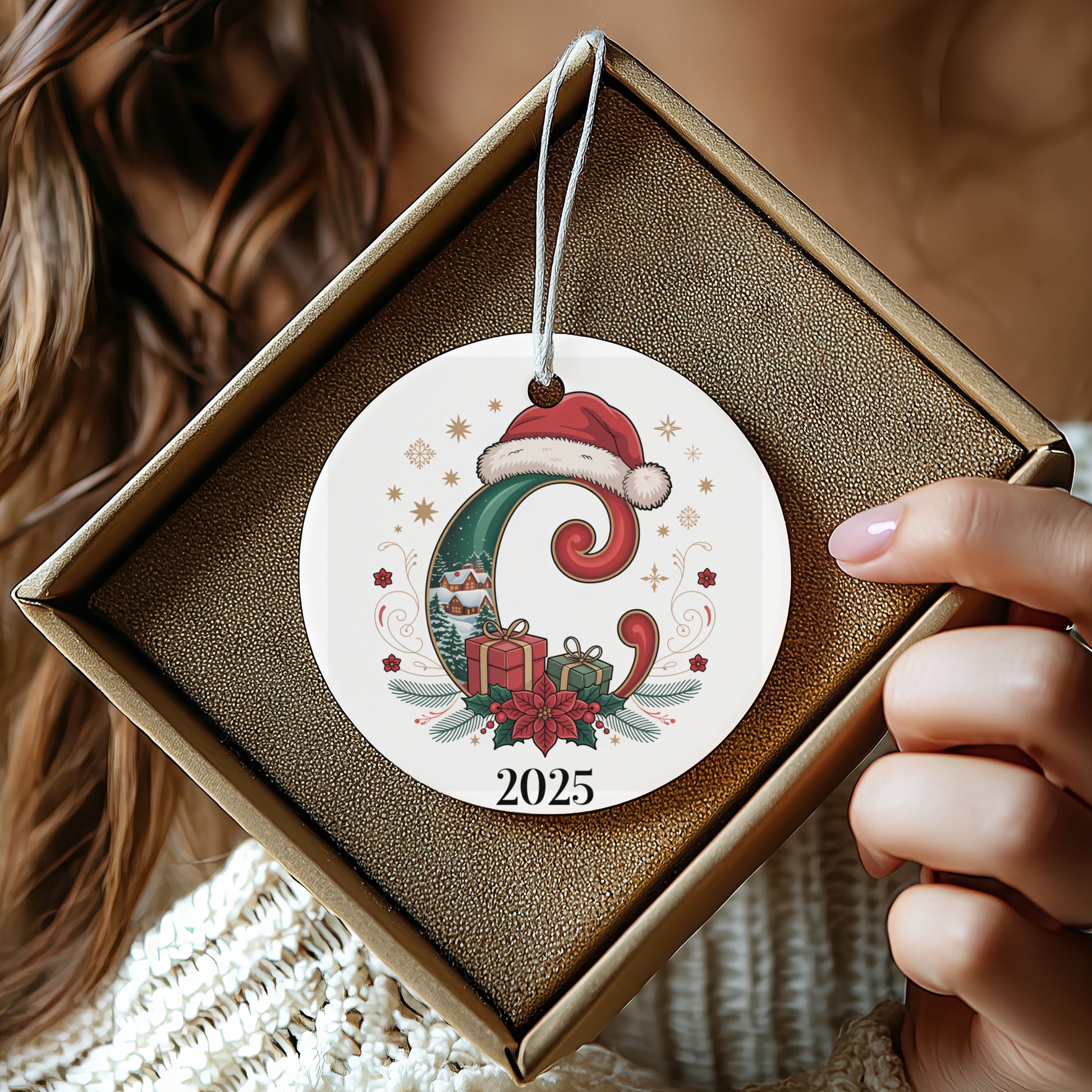 Personalized 2025 Christmas Initial Ornament product