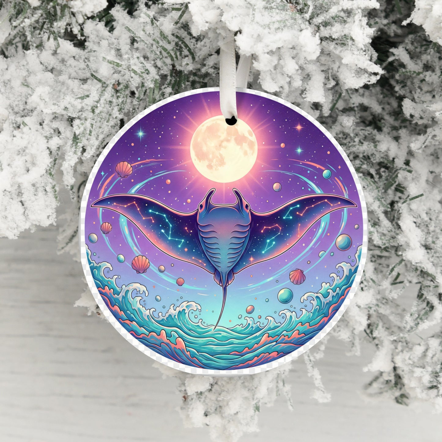 Mystical Ocean Scene with Glowing Moon product
