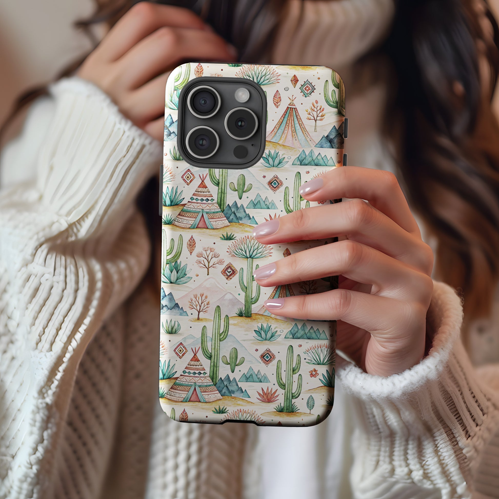 Whimsical Desert Scene iPhone Case for Phone Protection