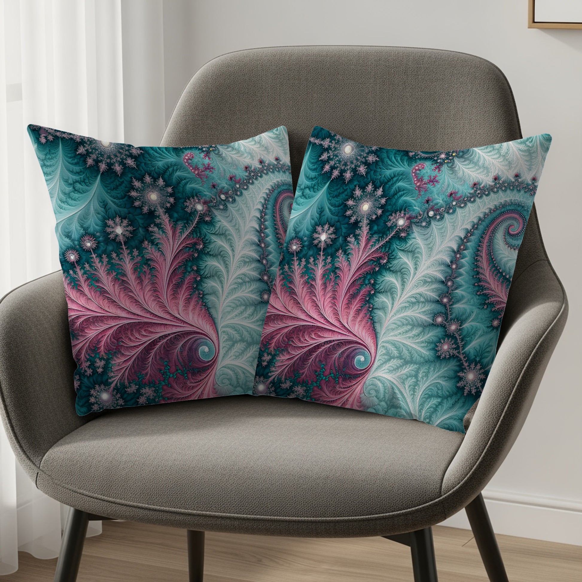Colorful Abstract Floral Design Decorative Pillow Set