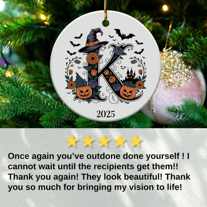 Personalized Initial Halloween Christmas Ornament product