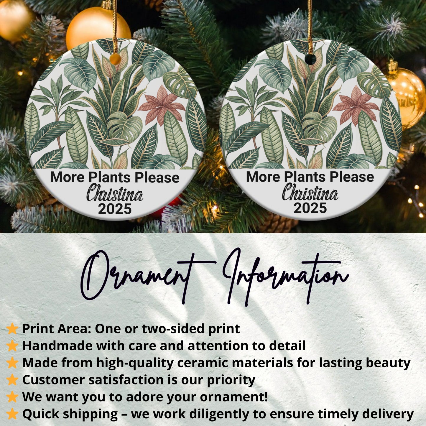 More Plants Please Personalized Ornament product type