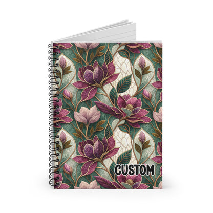 Custom Floral Pattern Spiral-Bound Notebook