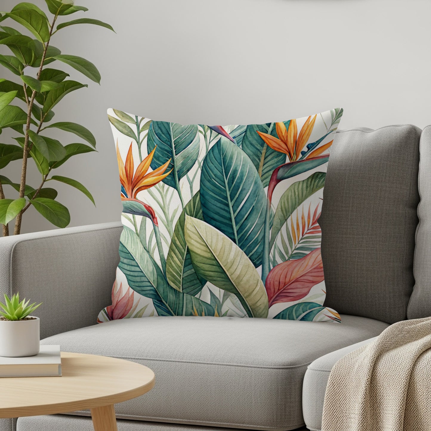 Watercolor Exotic Tropical Floral Design Pillows & Pillow Cases - Walk Greener
